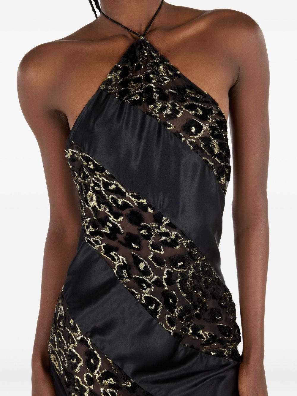 animal-print halterneck dress - 6