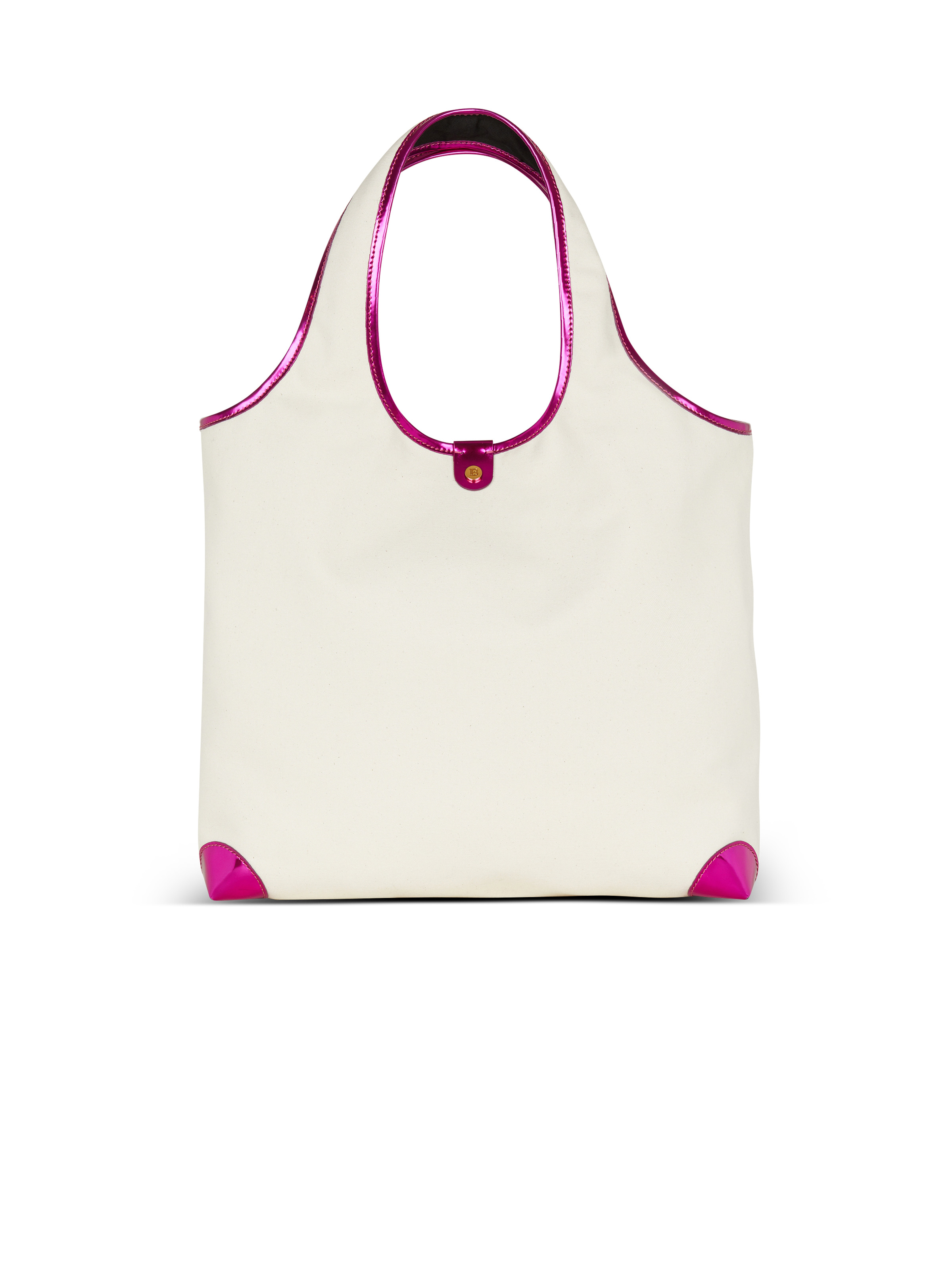 Mirror-effect leather and canvas Grocery Bag - 4