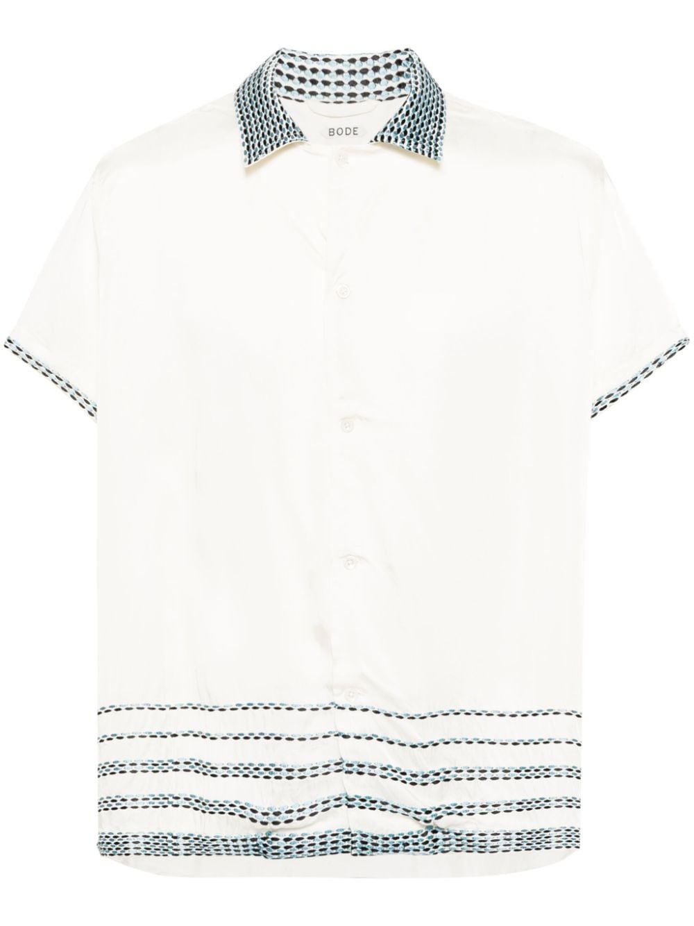 embroidered-design short-sleeve shirt - 1