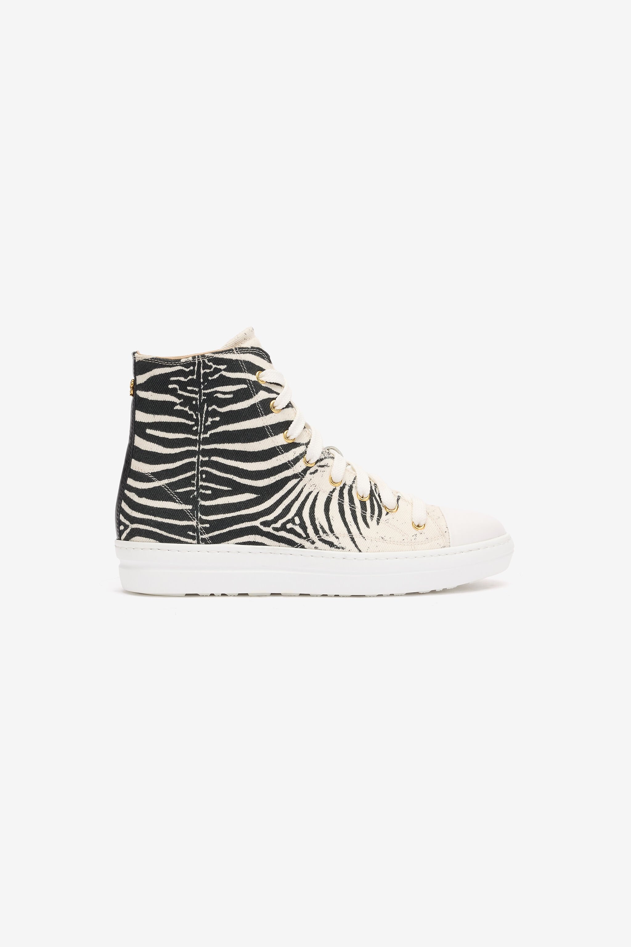 High-Top Sneakers With Zebra Print - 1