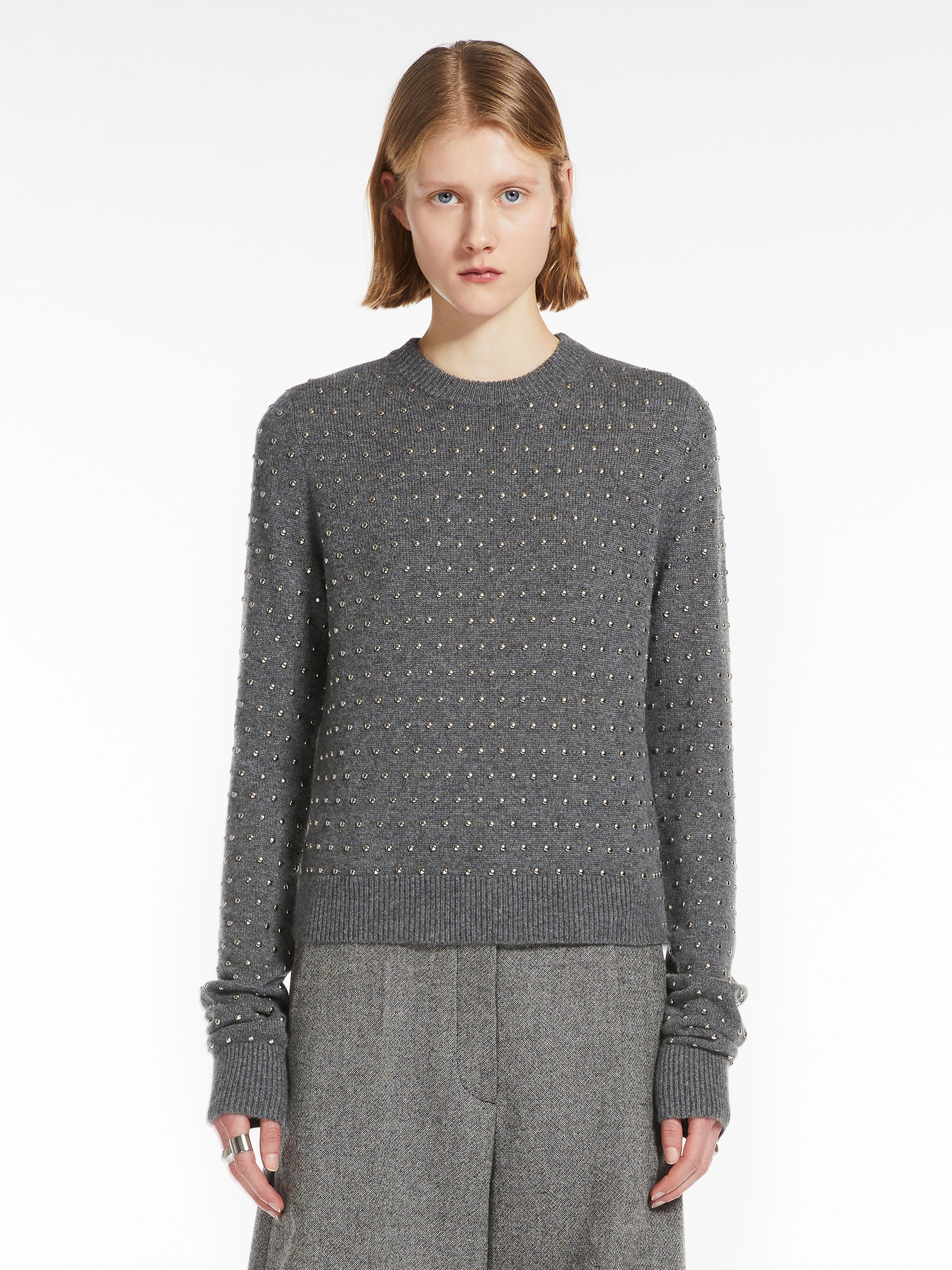 SIERRA Studded cashmere-blend crew-neck sweater - 3