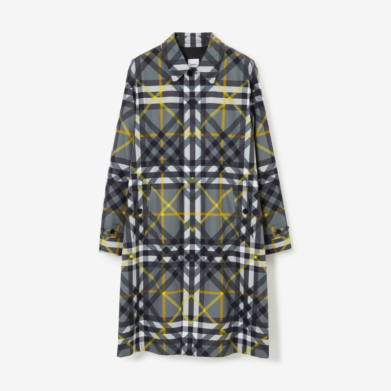 Layered Check Cotton Gabardine Car Coat 1