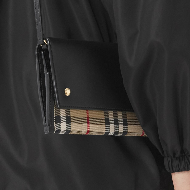 Vintage Check and Leather Phone Case with Strap 10