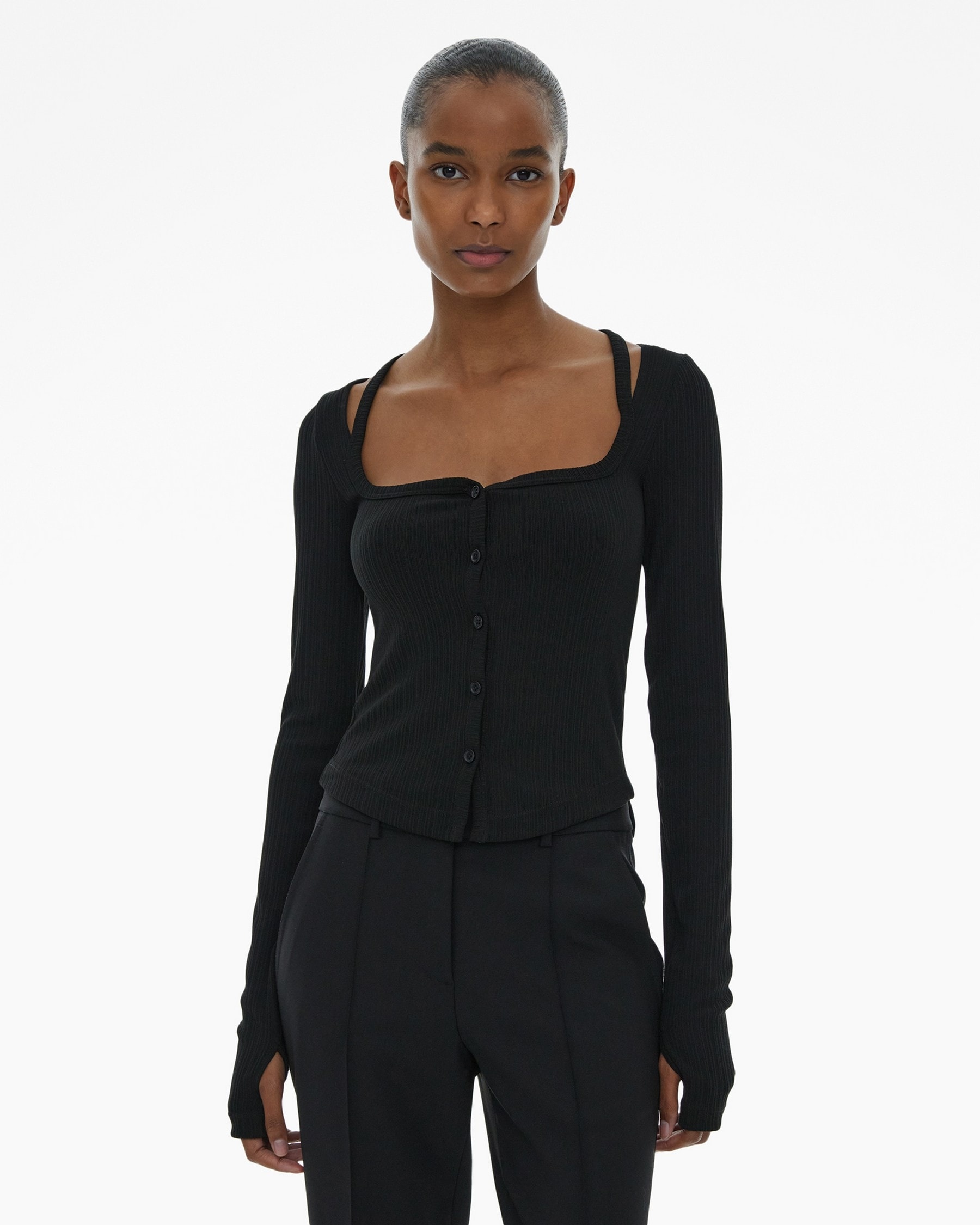 SQUARE NECK CARDIGAN - 3