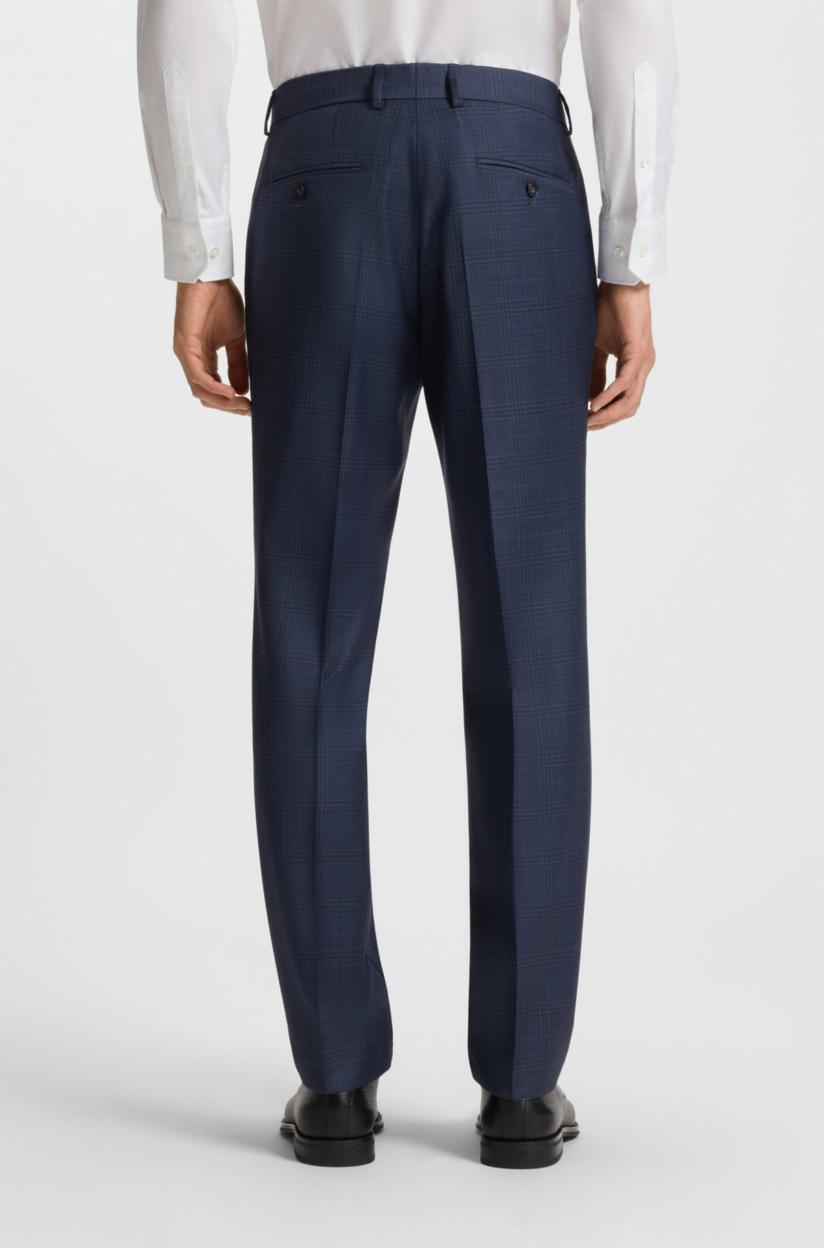 SLIM-FIT THREE-PIECE SUIT IN CHECKED WOOL - 7