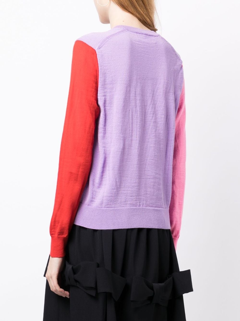 colour-block crew neck jumper - 4