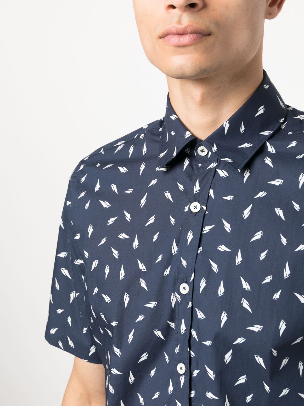 pattern-print cotton shirt - 5