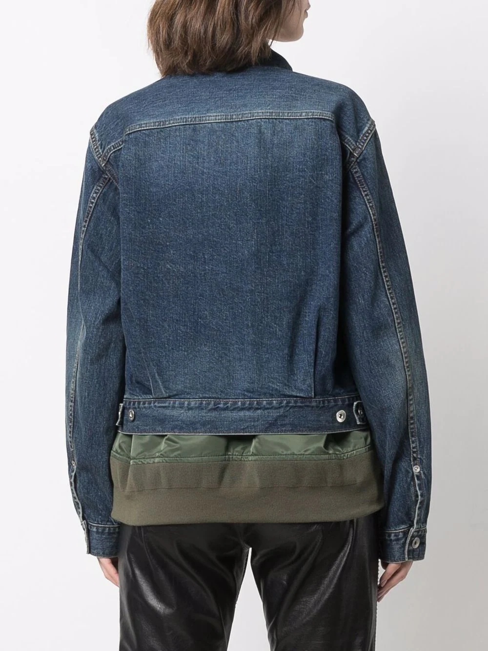 panelled denim jacket - 4