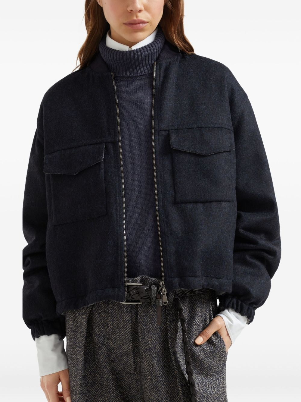 pocket-detail zip-front jacket - 3