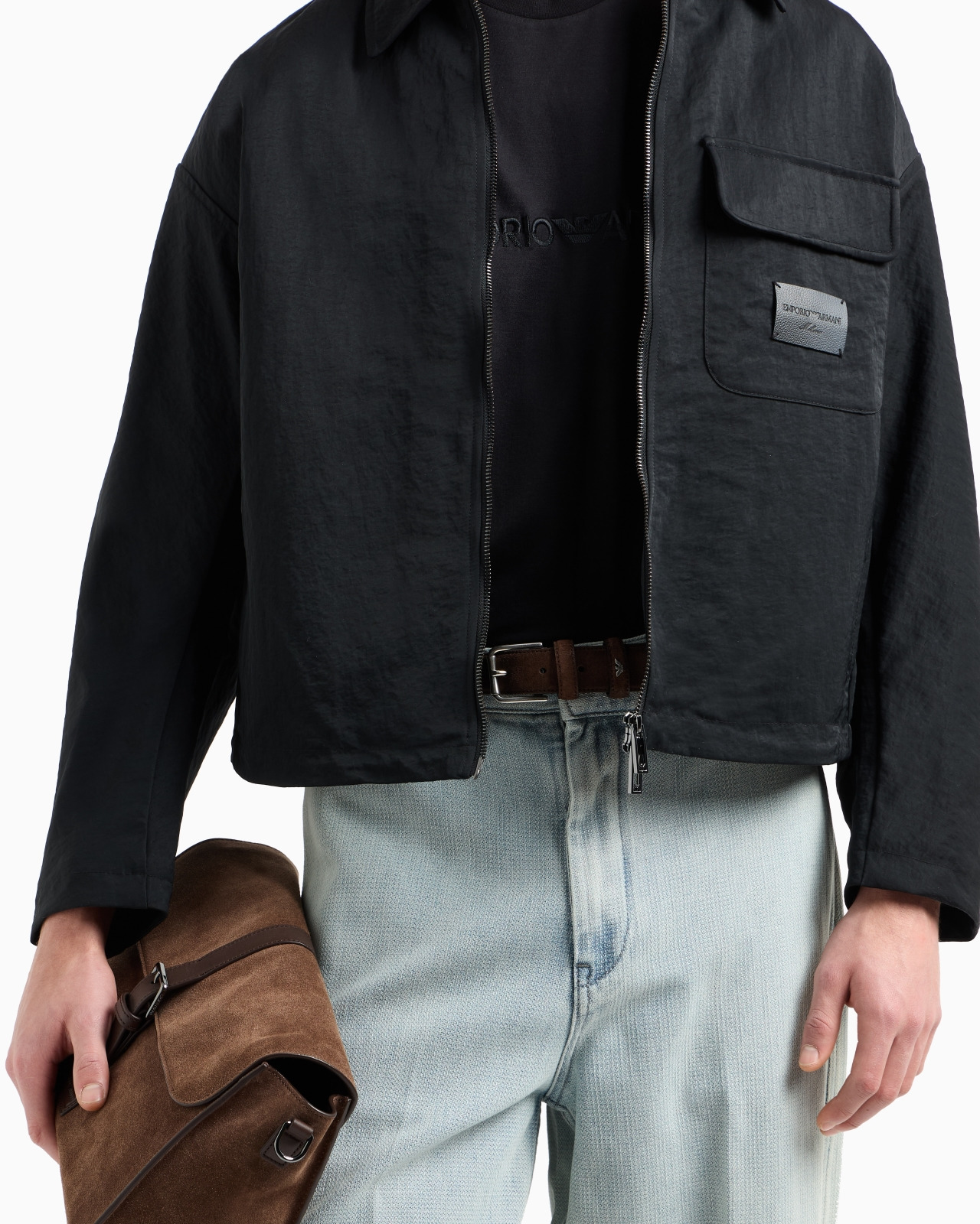 CRINKLE NYLON BLOUSON WITH ZIP - 5