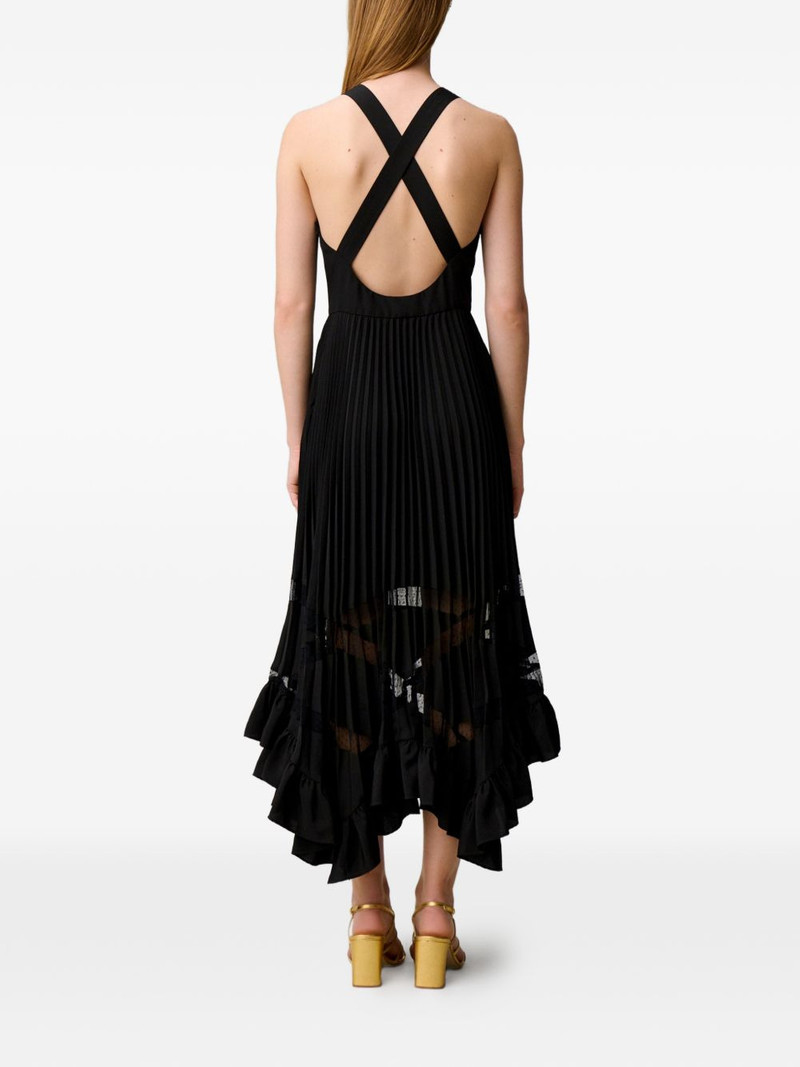 pleated ruffled-hem dress 5