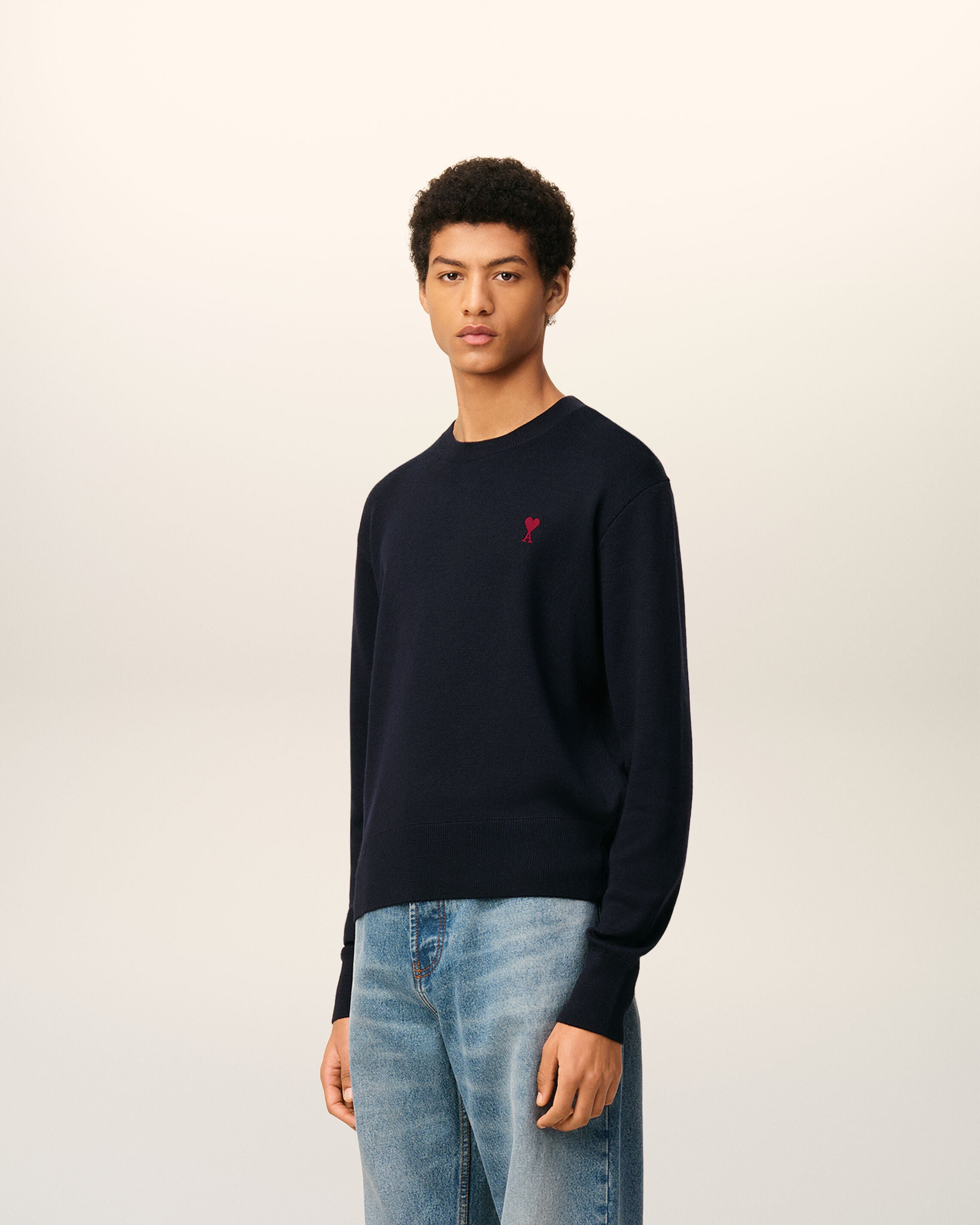 BLUE WOOL AMI DE COEUR CREWNECK SWEATER - 6