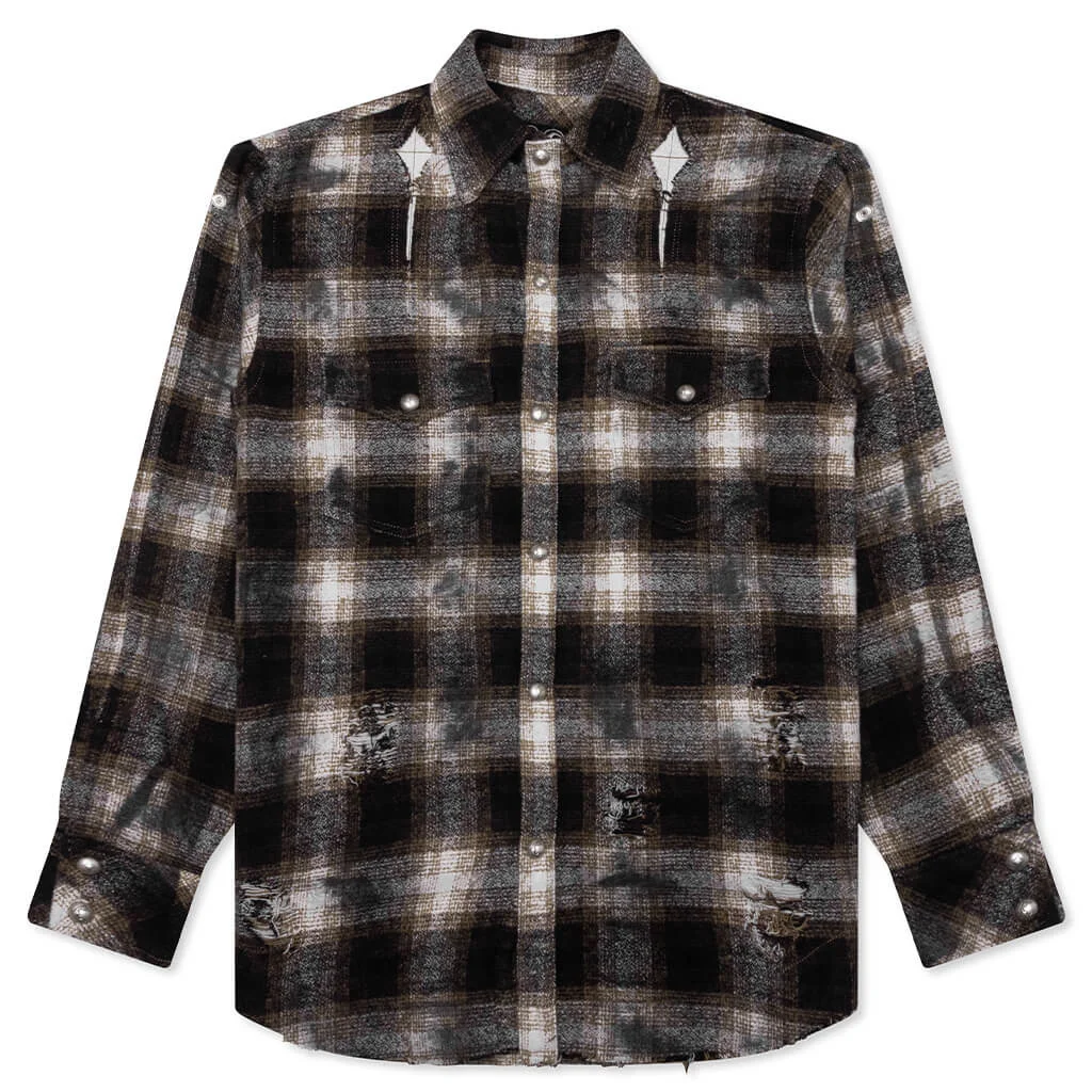 ANGELS DAMAGED SHIRT - BROWN - 1