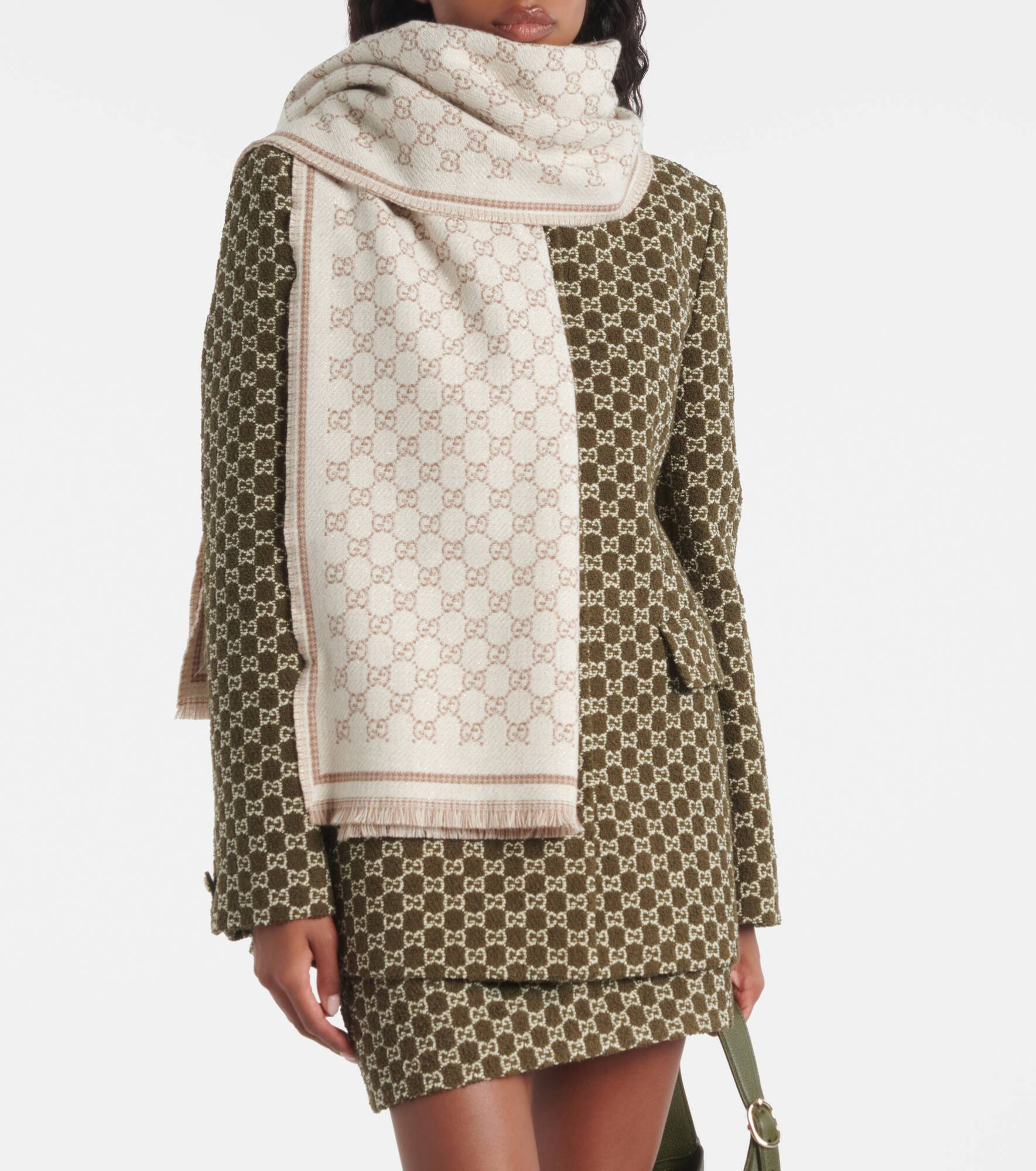 GG wool-blend jacquard scarf - 2