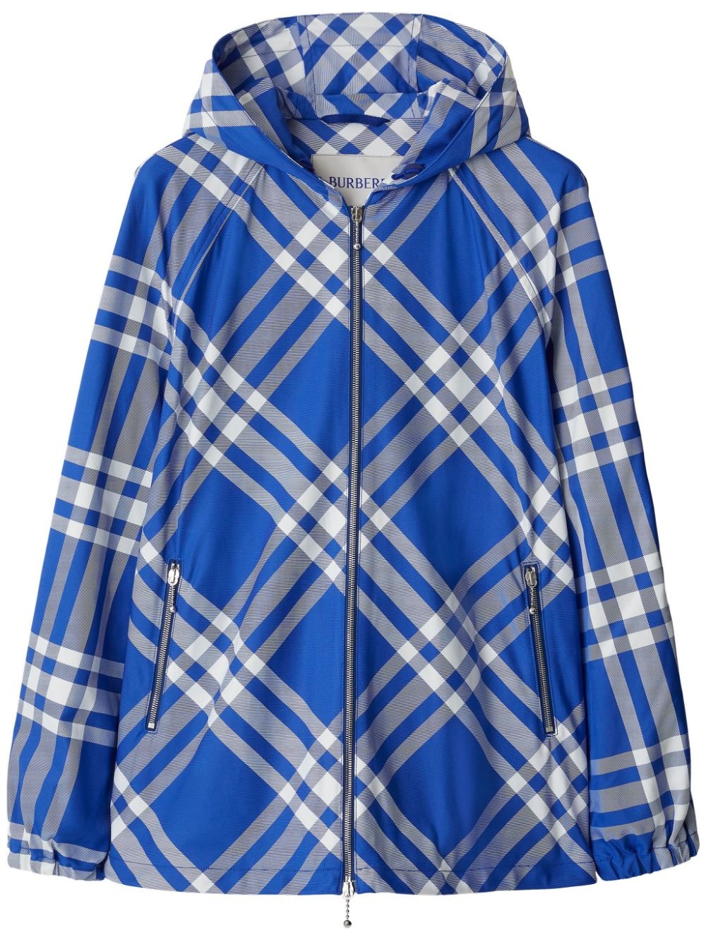 check-pattern hooded jacket - 1