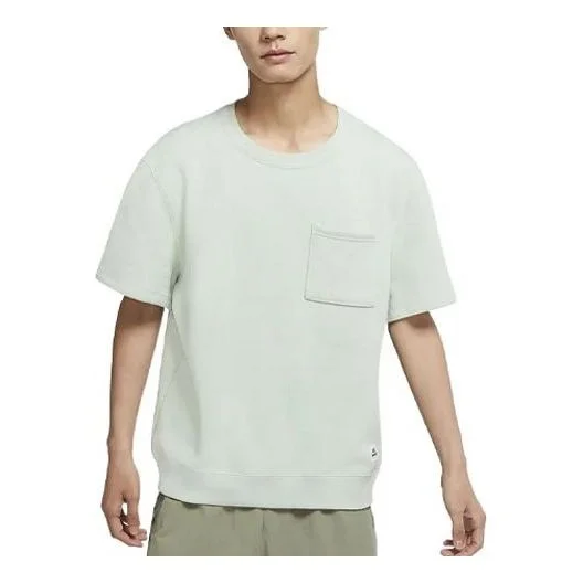 Nike SB 단단한 색깔 둥근 목 주머니 Athleisure 우연한 스포츠 짧은 소매 Unisex 파랑/ Navy 파랑 - 1