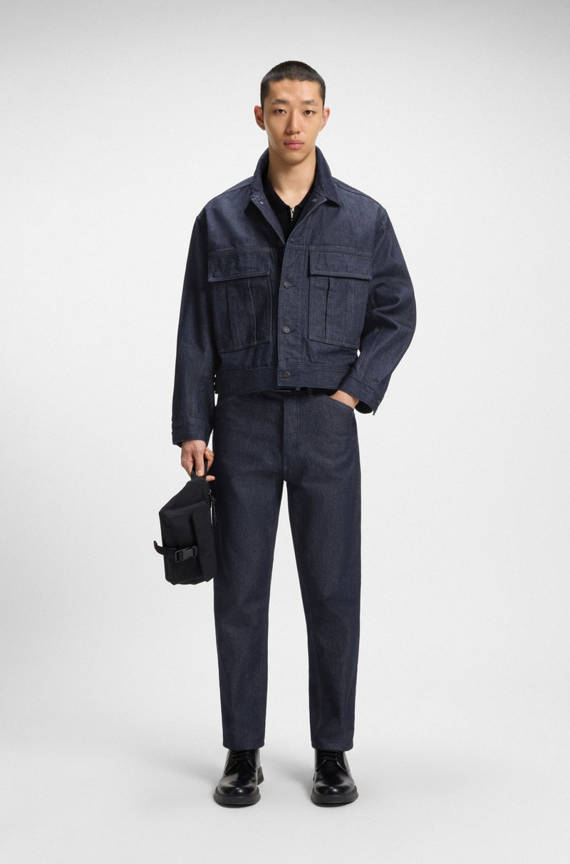 HUGO RELAXED-FIT JEANS IN DARK-BLUE JAPANESE DENIM outlook