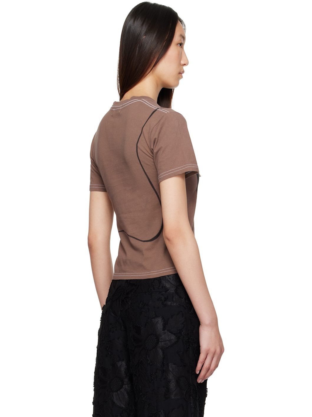 Brown Pierced T-shirt - 3