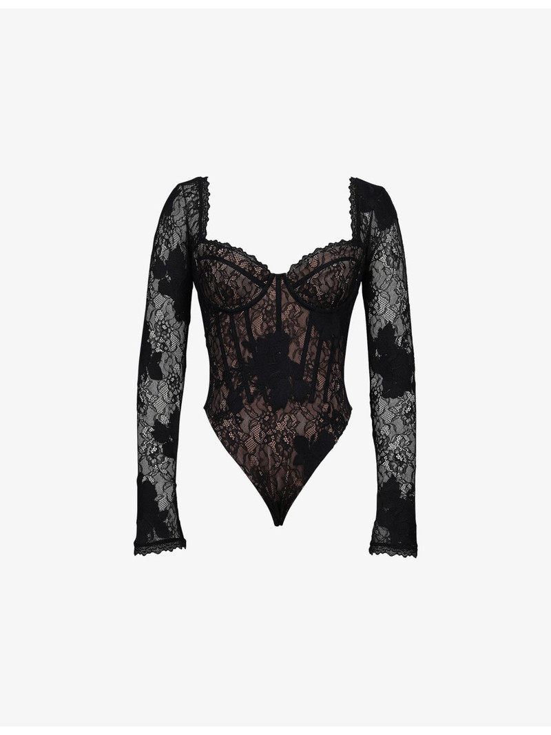 Aneira Long Sleeve Lace Bodysuit 1