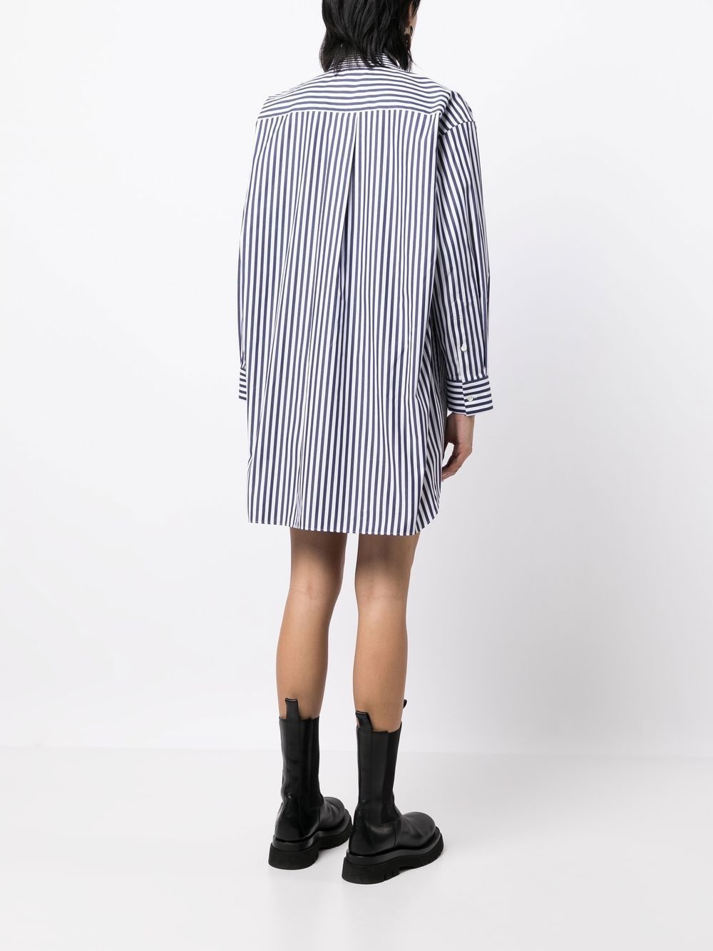 striped-panelled shirt dress - 7