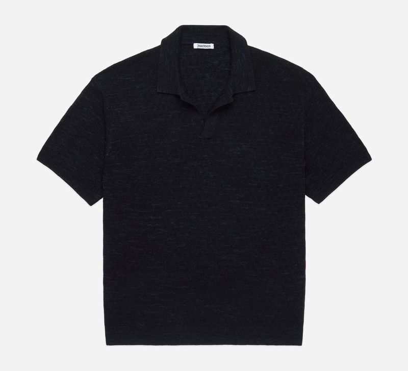 Knit Polo - Vintage Black Boxweave - 1