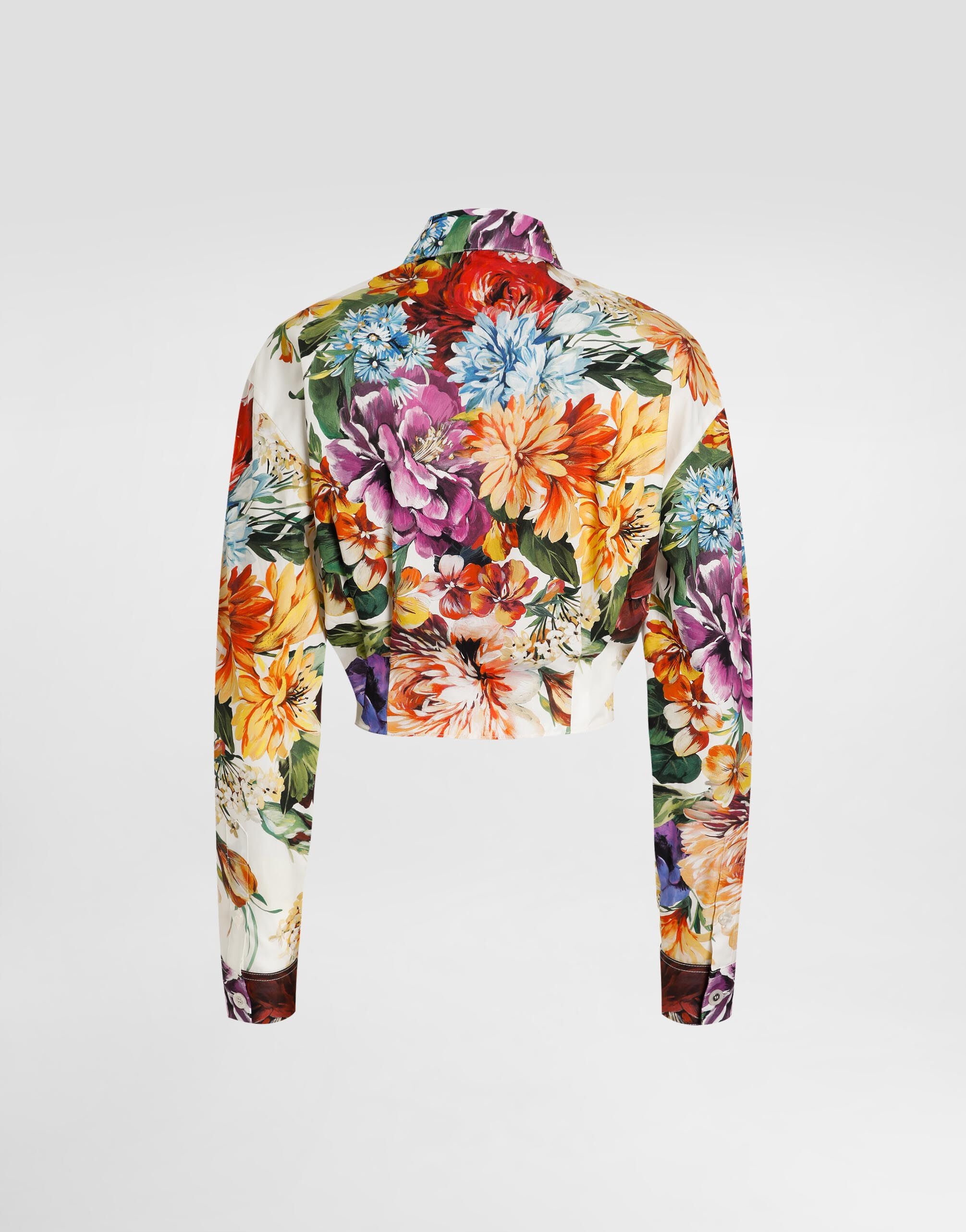 Flower bouquet-print poplin shirt - 2