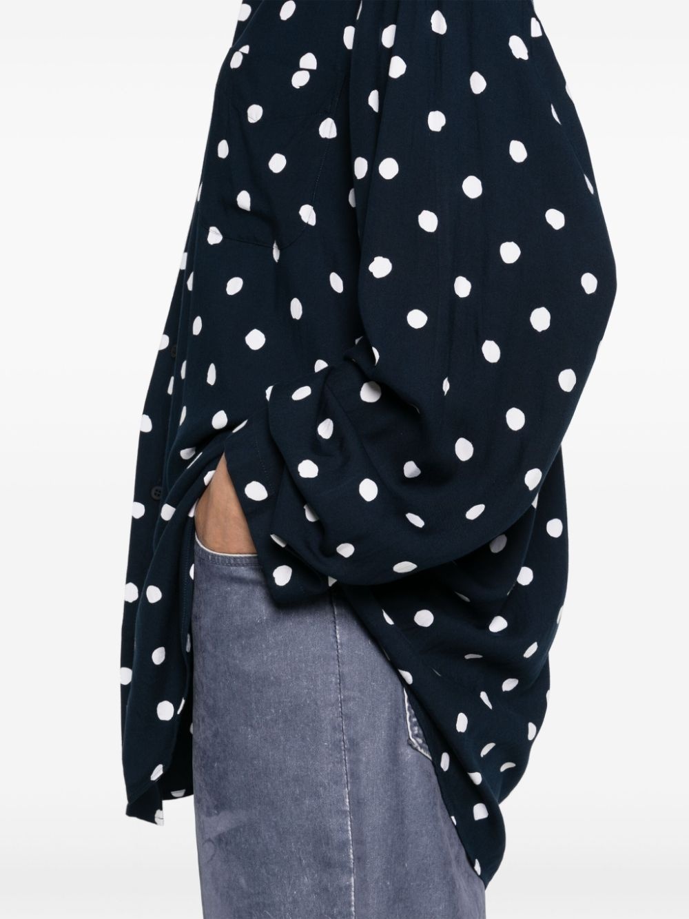 long-sleeves polka dot shirt - 5