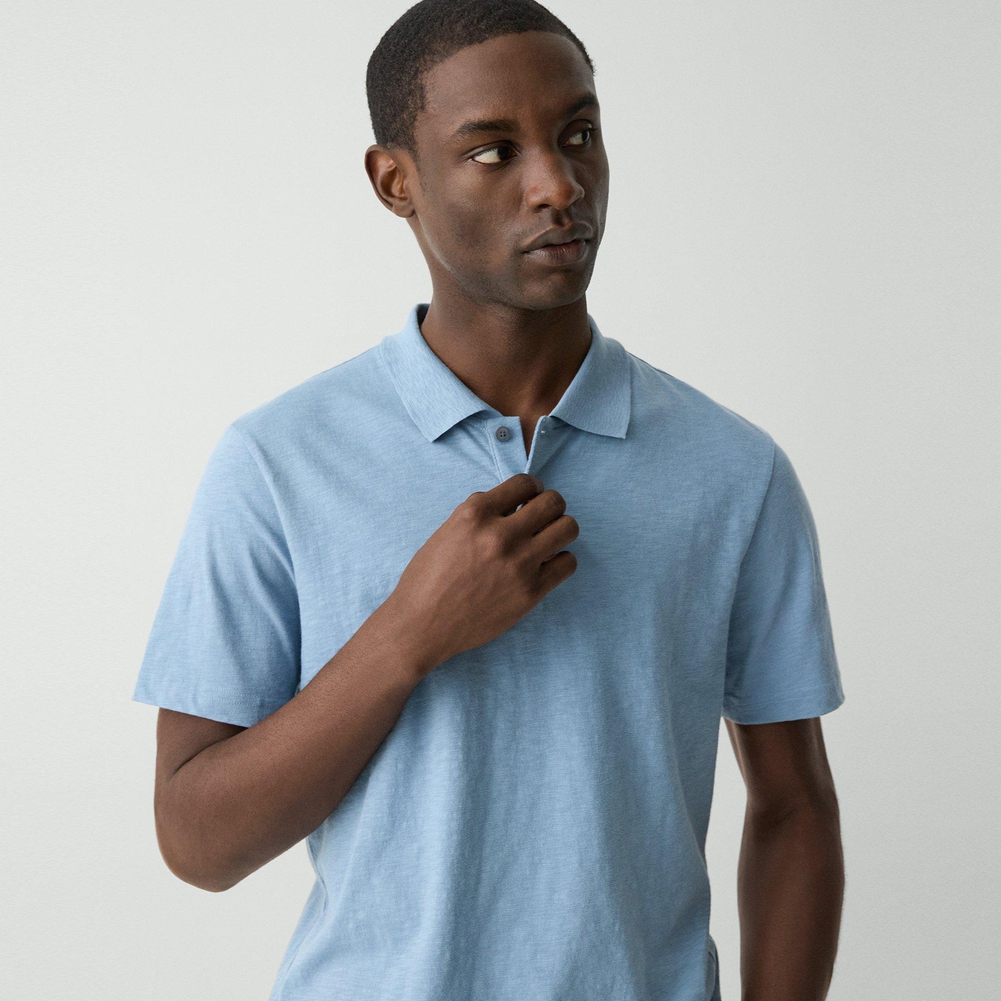 Bron Polo Shirt in Cosmos Slub Cotton - 5