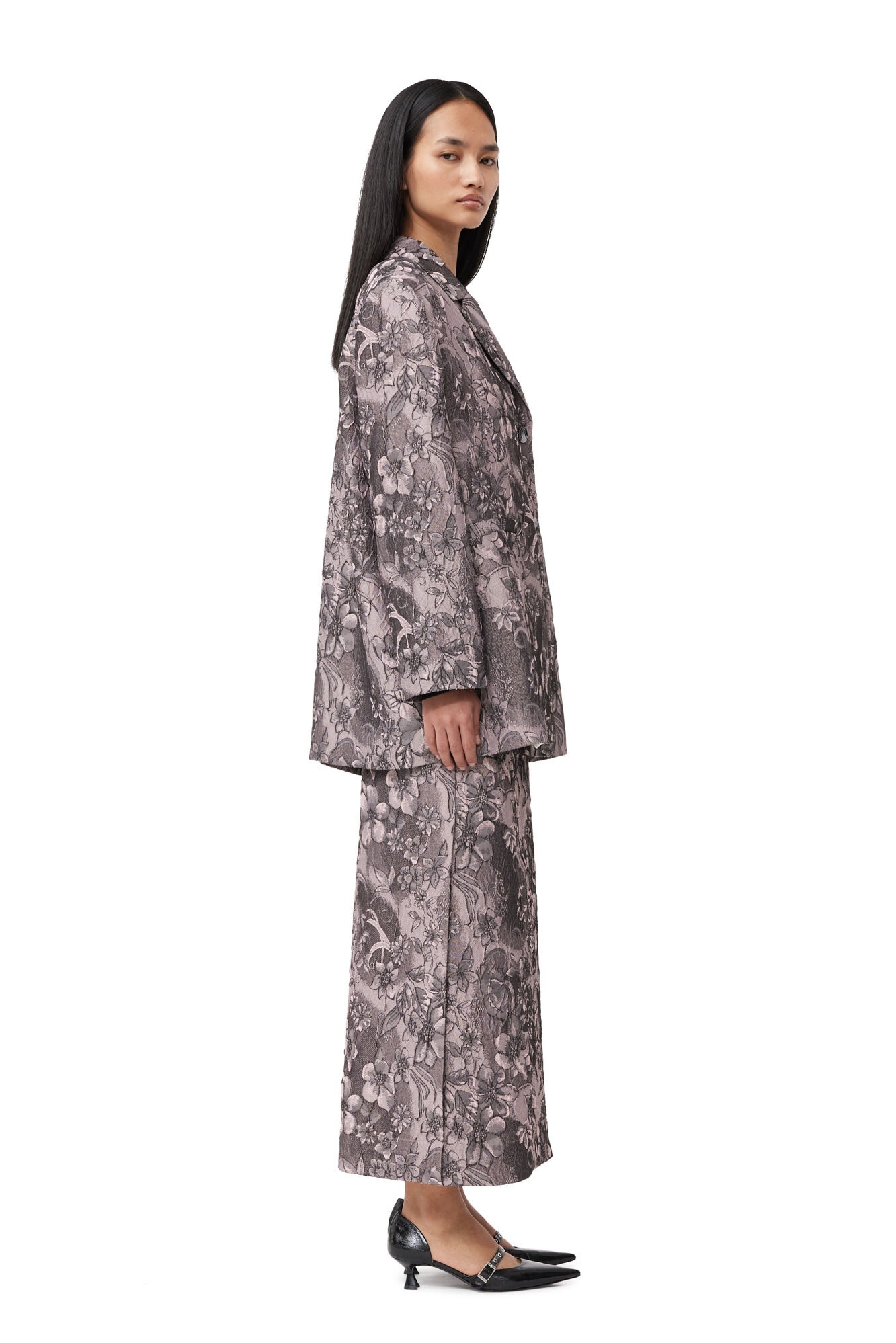 RIPPLED JACQUARD OVERSIZED BLAZER - 4