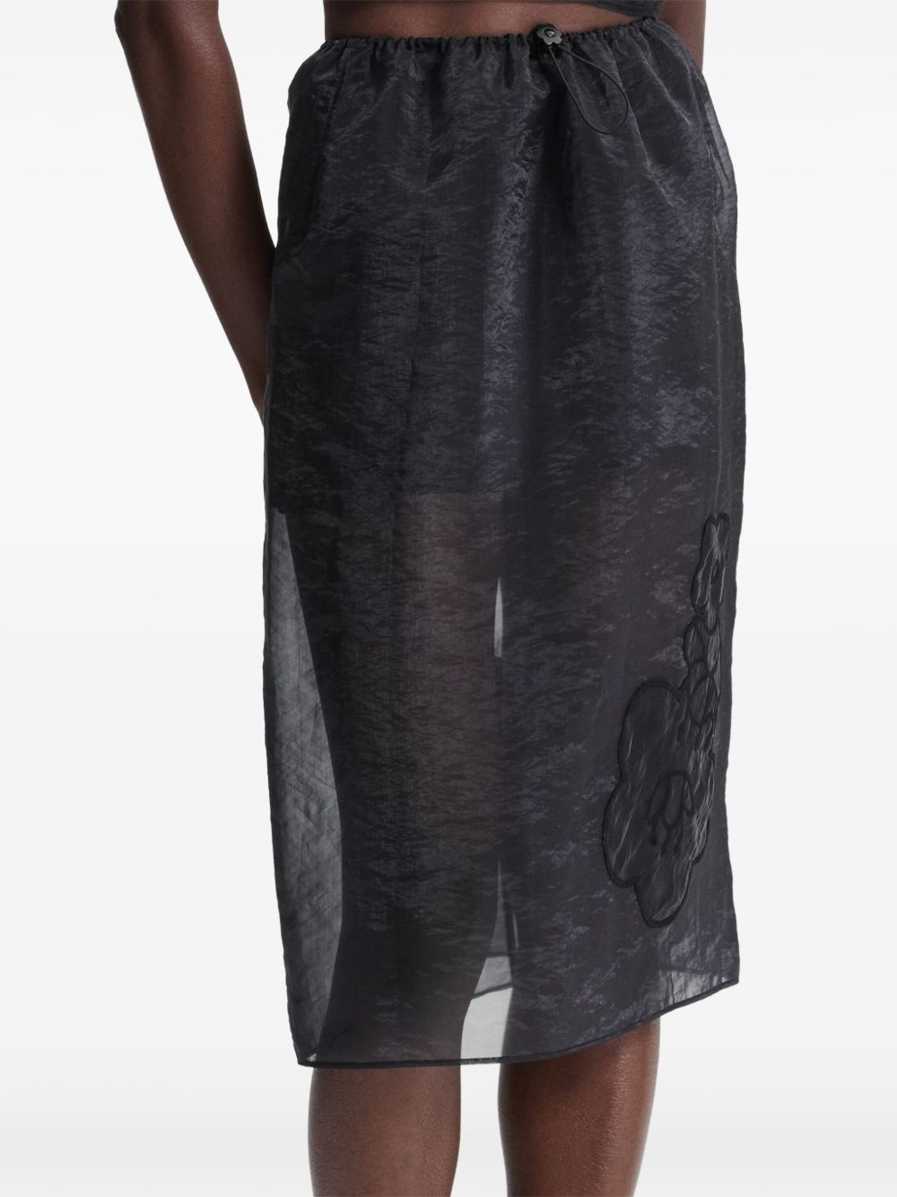 Bambi floral-embroidered midi skirt - 2