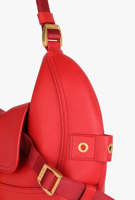 Red leather and suede Major bag - 8