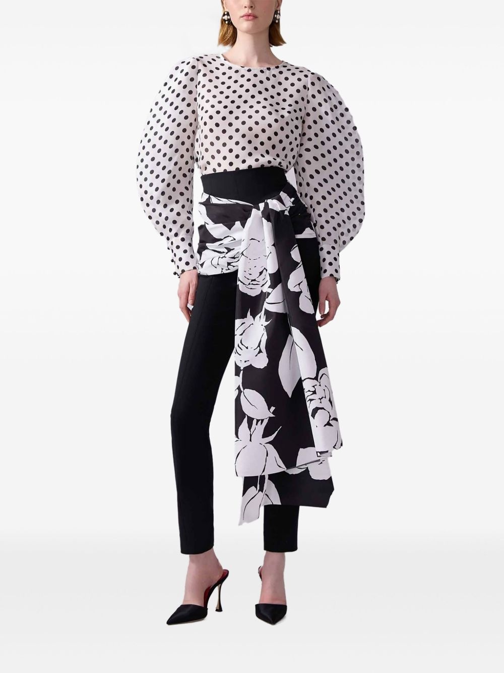 polka-dot silk blouse - 2