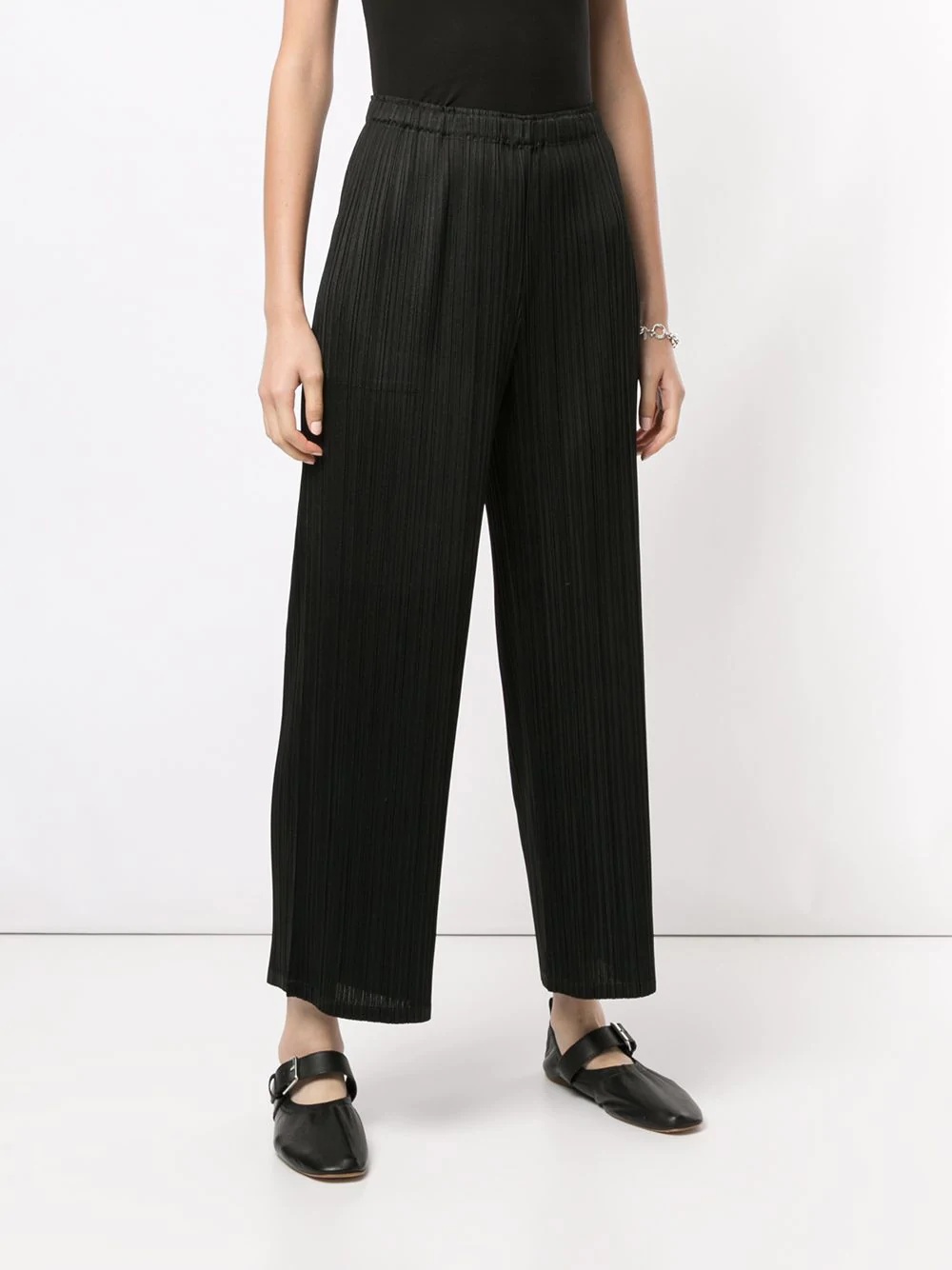 high-waisted plissé trousers - 3