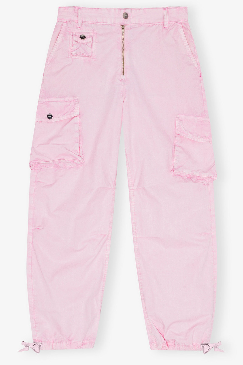 PINK WASHED COTTON TWILL PANTS 1