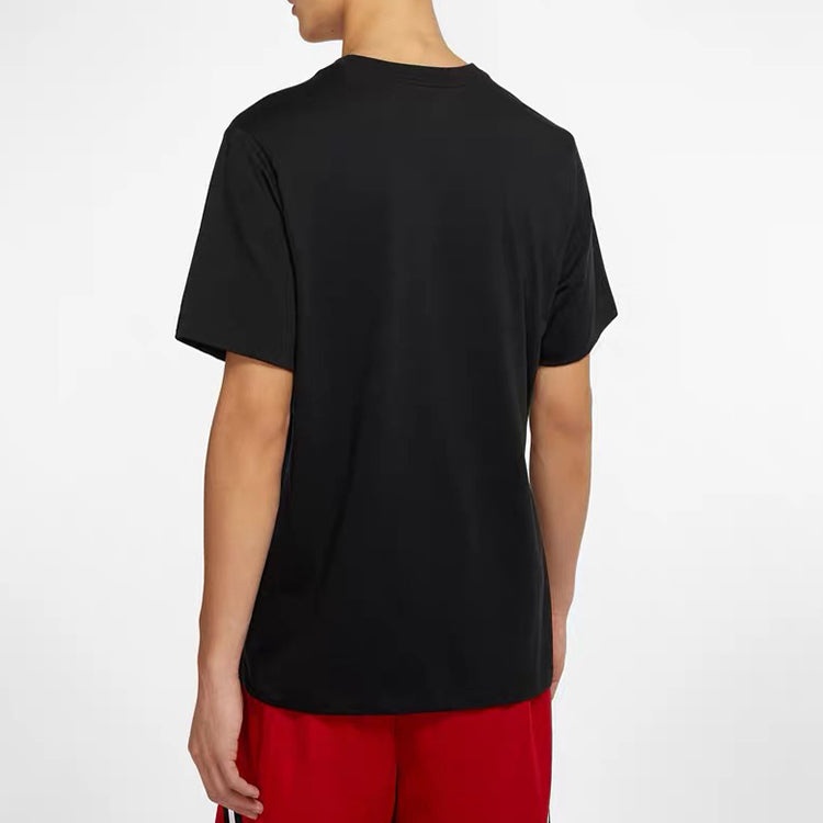 Air Jordan Printing Logo Round Neck Short Sleeve 'Jumpman Black' CJ6307-010 - 4