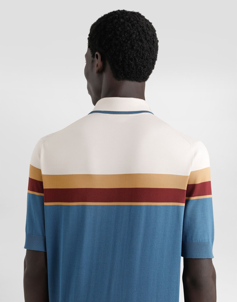 Silk polo-shirt with logo embroidery 5