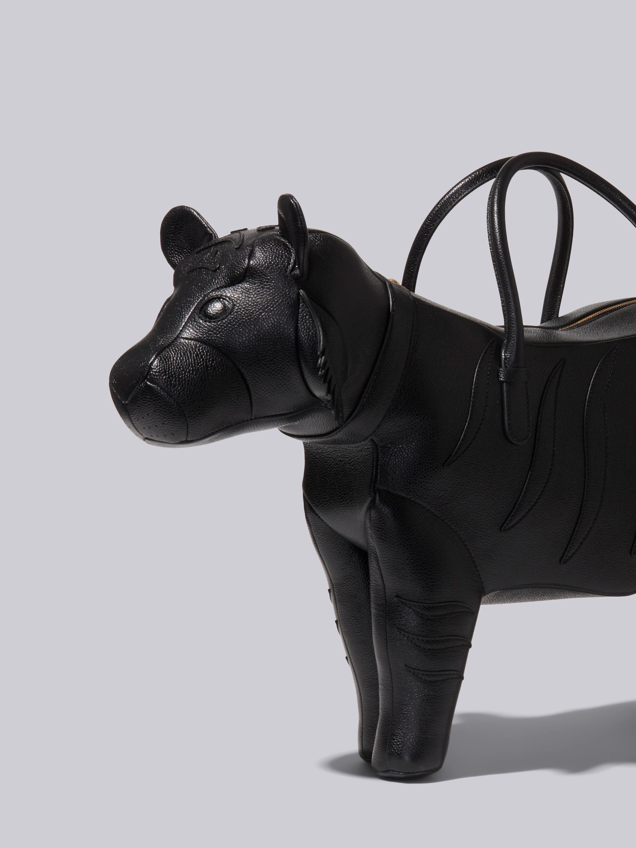 Black Pebble Grain Leather Tiger Bag - 2