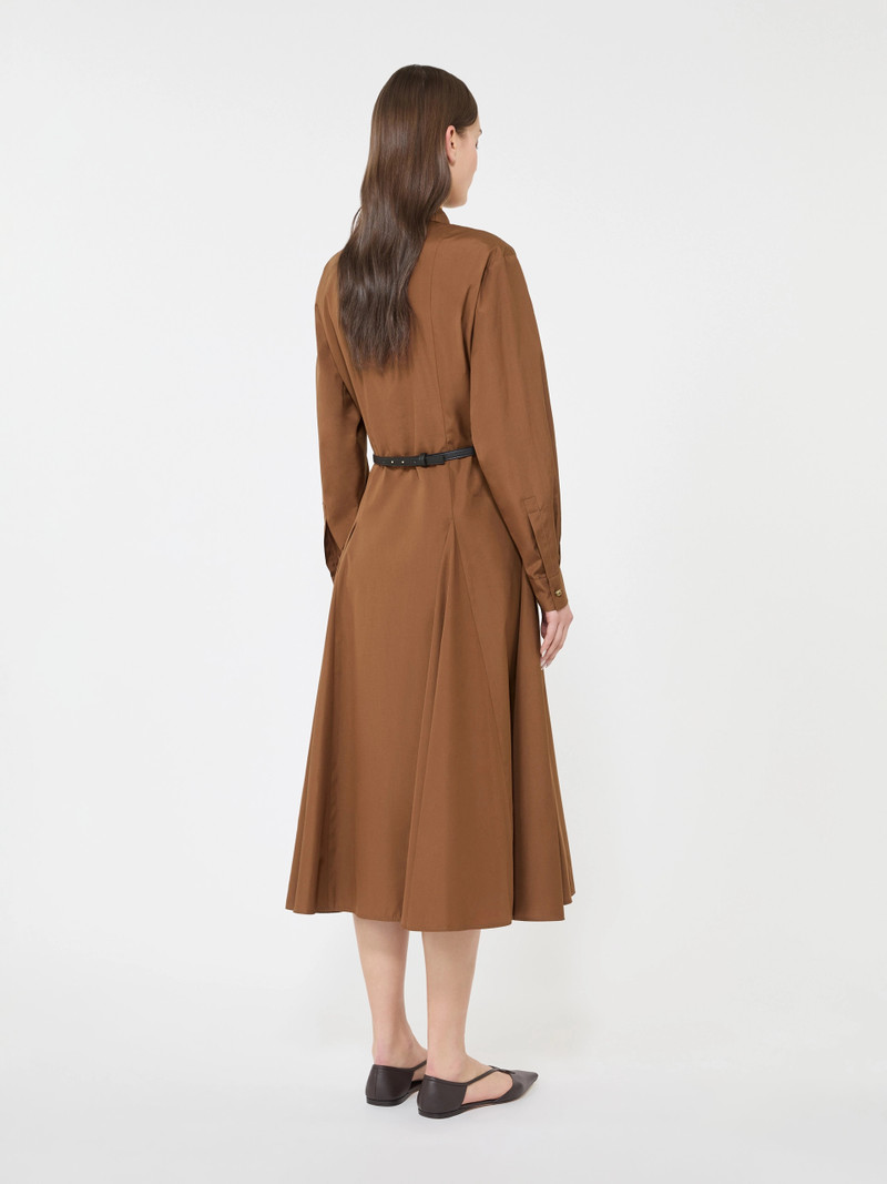 AFFETTO Long poplin shirt dress - CLAY 4