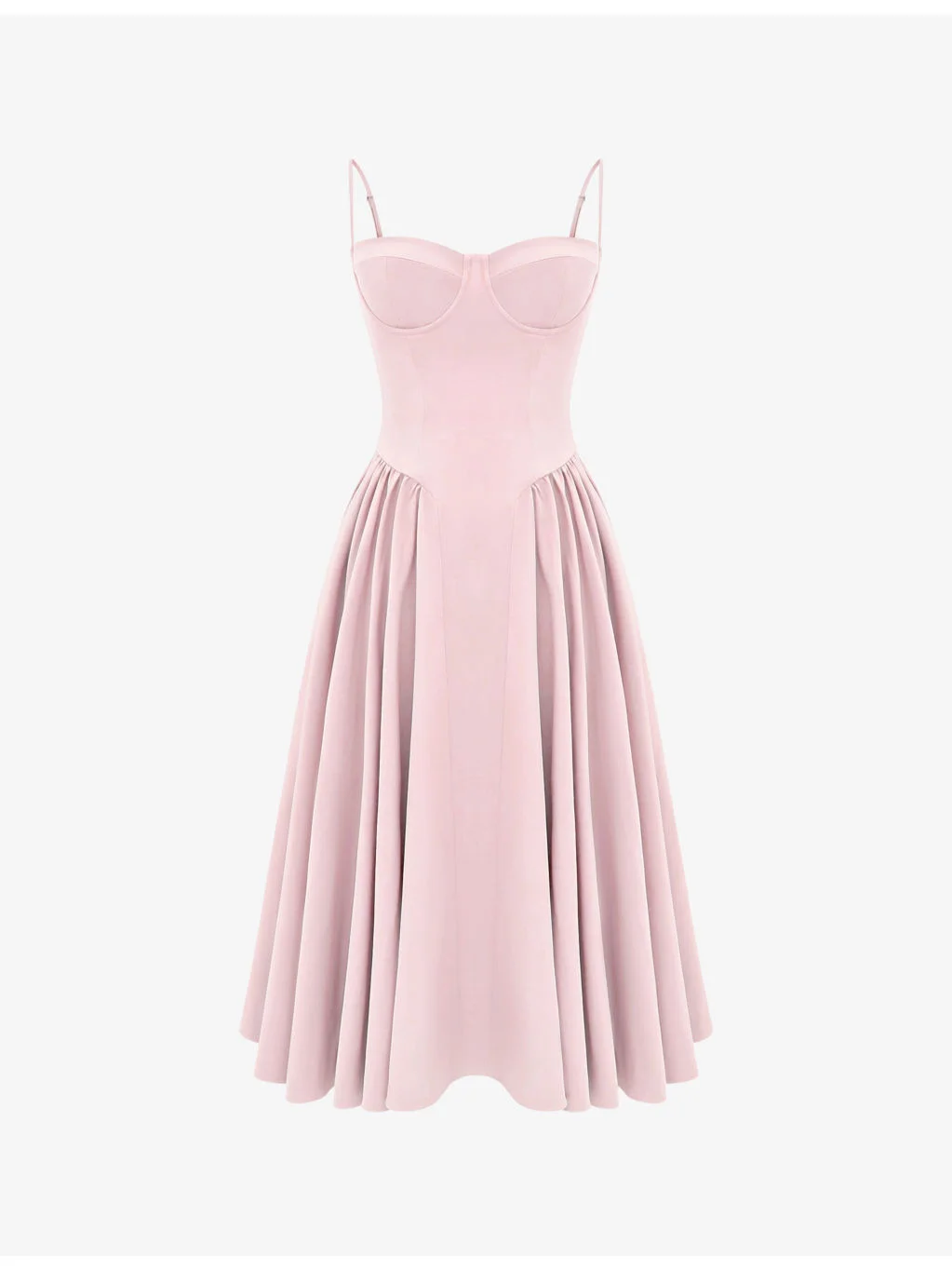 Samaria corseted woven midi dress - 1