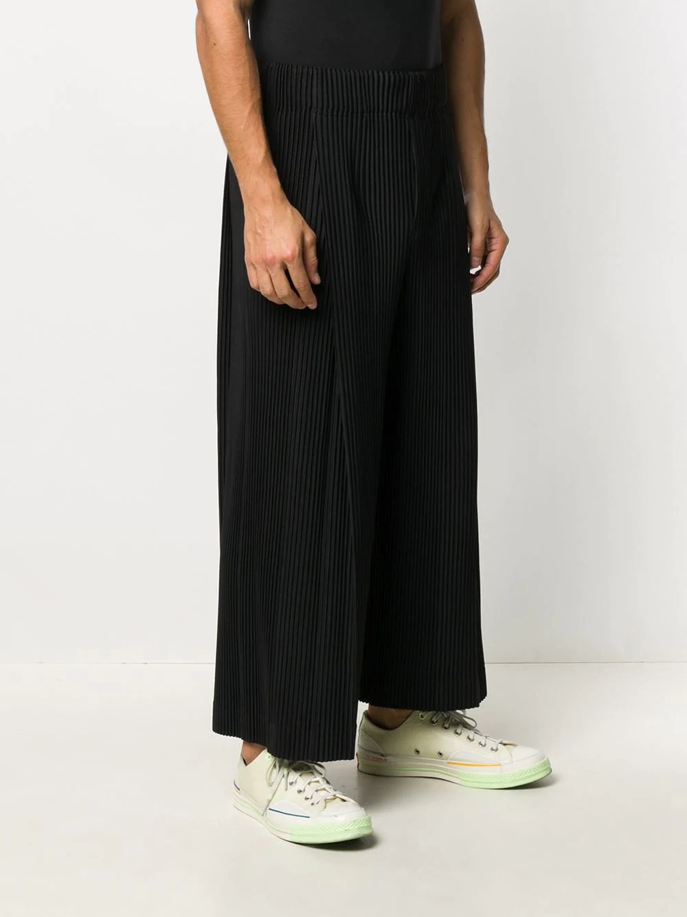 plissé wide-leg trousers - 3