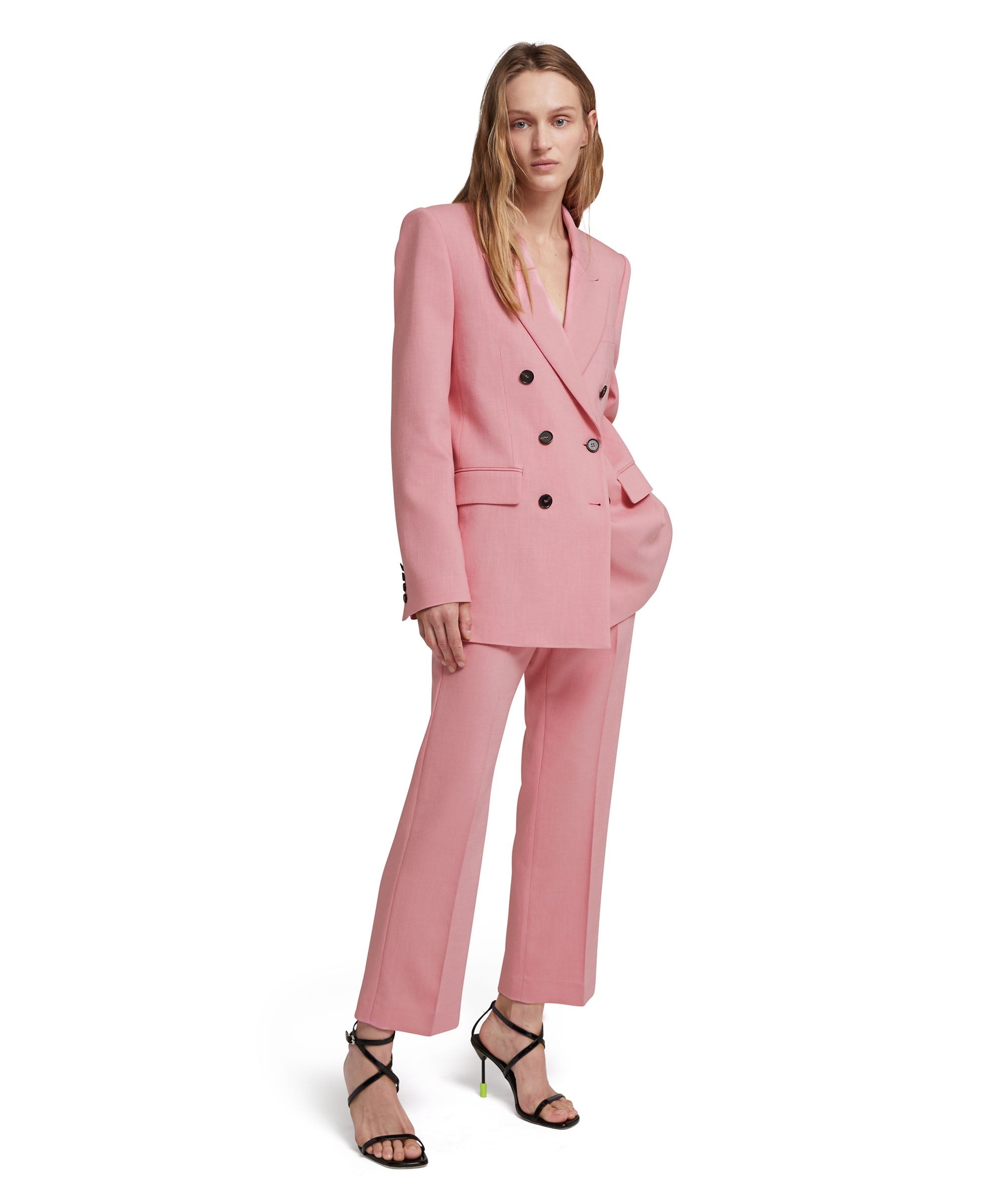 Flamed viscose canvas double-breasted jacket with fluid fabric lining and "desert flowers" print - 5