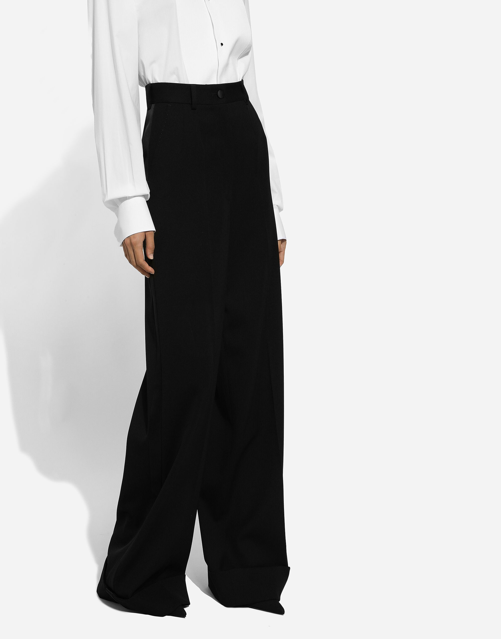 Flared wool gabardine pants - 5