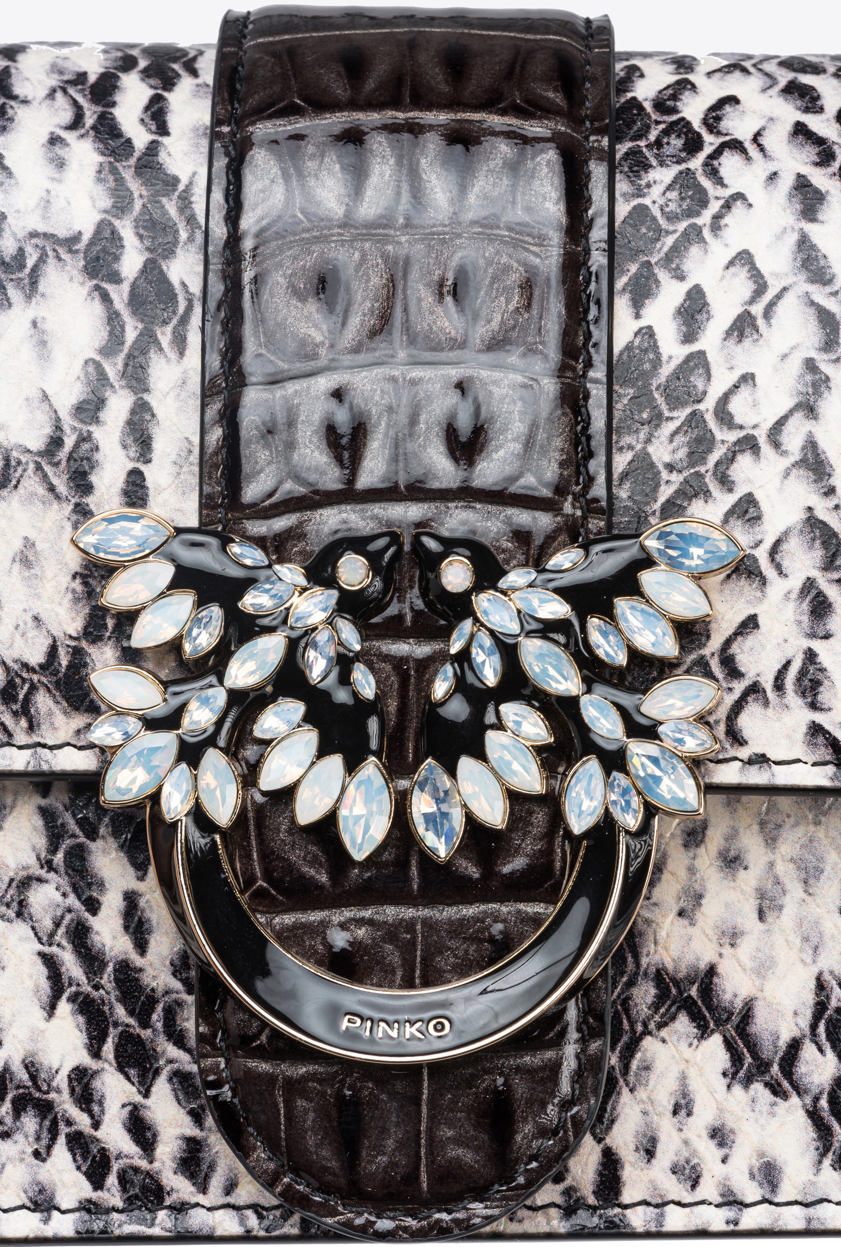 PINKO GALLERIA MINI LOVE BAG ONE IN REPTILE AND CROCODILE-PRINT LEATHER - 5