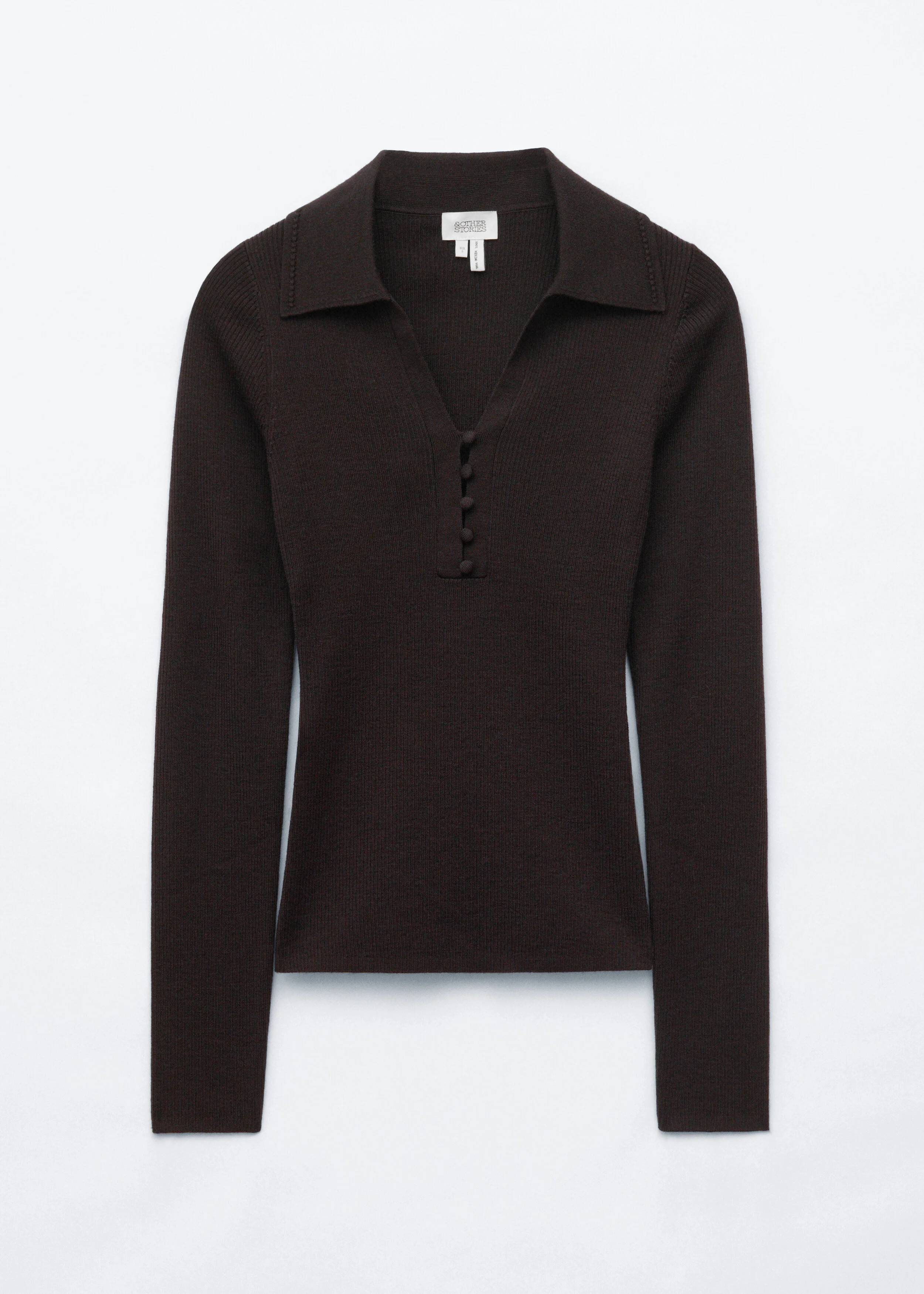 Button-Detail Wool Top - 1