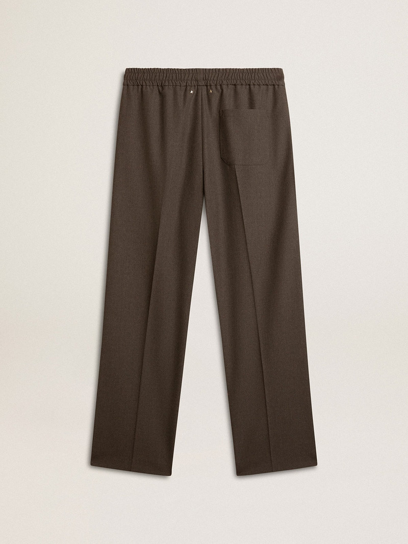 남자의 부드러운 바지 anthracite 회색 모직 5