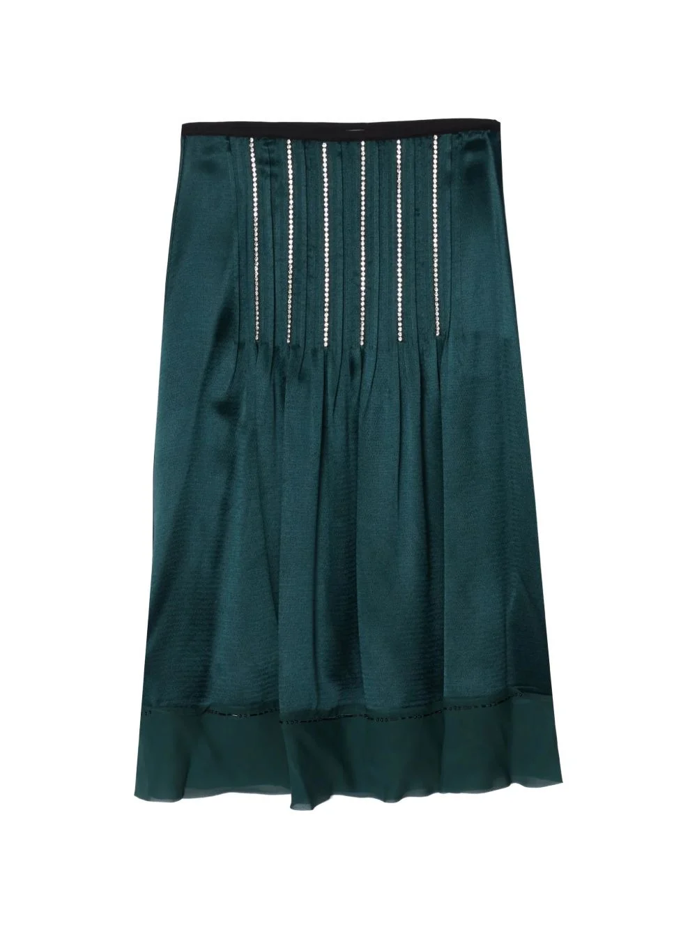 crystal-inlay slip midi skirt - 1