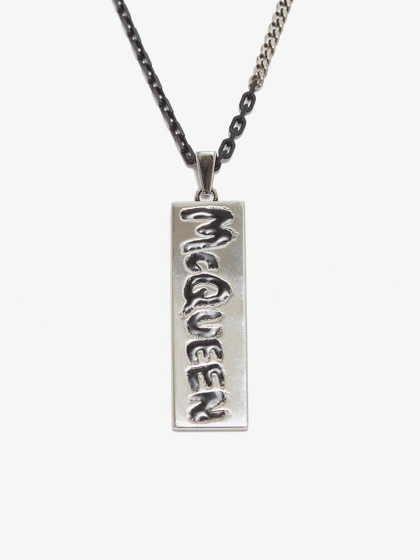 Mcqueen Graffiti Necklace in Antique Silver - 2