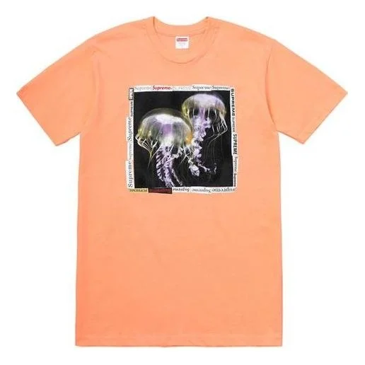 Supreme SS18 Jellyfish Tee Peach Printing Short Sleeve Unisex Pink SUP-SS18-0062 - 1