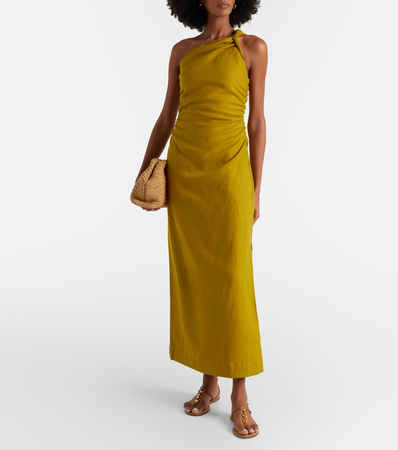 FAITHFULL Jomana one-shoulder linen midi dress outlook