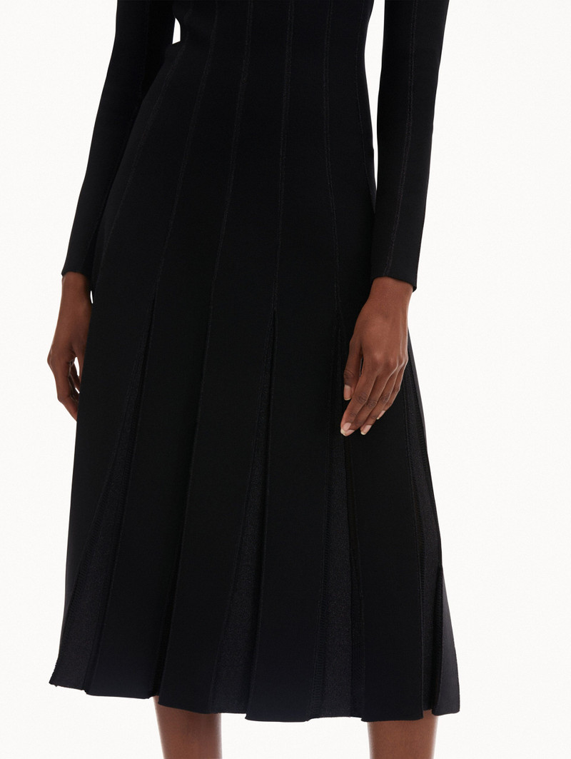PLEATED INSET KNIT DRESS 5